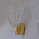 Swedish wall lamp 30's in glass and brass