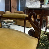 Antique armchair, Voltaire, styled swan neck restoration