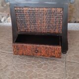 Wooden chest and braided rice straw