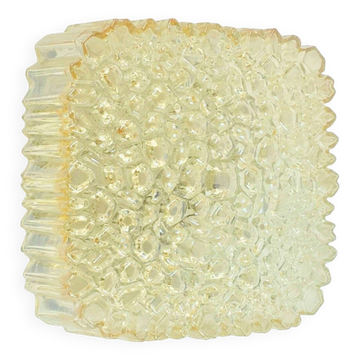 Applique murale en verre bulle ambre de style mid-century par H. Tynell pour Limburg, années 1970.