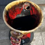 Vintage ceramic vase from Vallauris, signed JAC