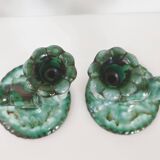 Pair of vintage Longwy candlesticks 1960