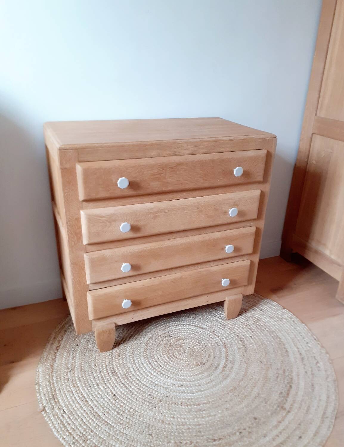 Fifties solid oak chest of drawers