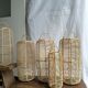 Large lantern-shaped rattan pendant lamp H50 D24