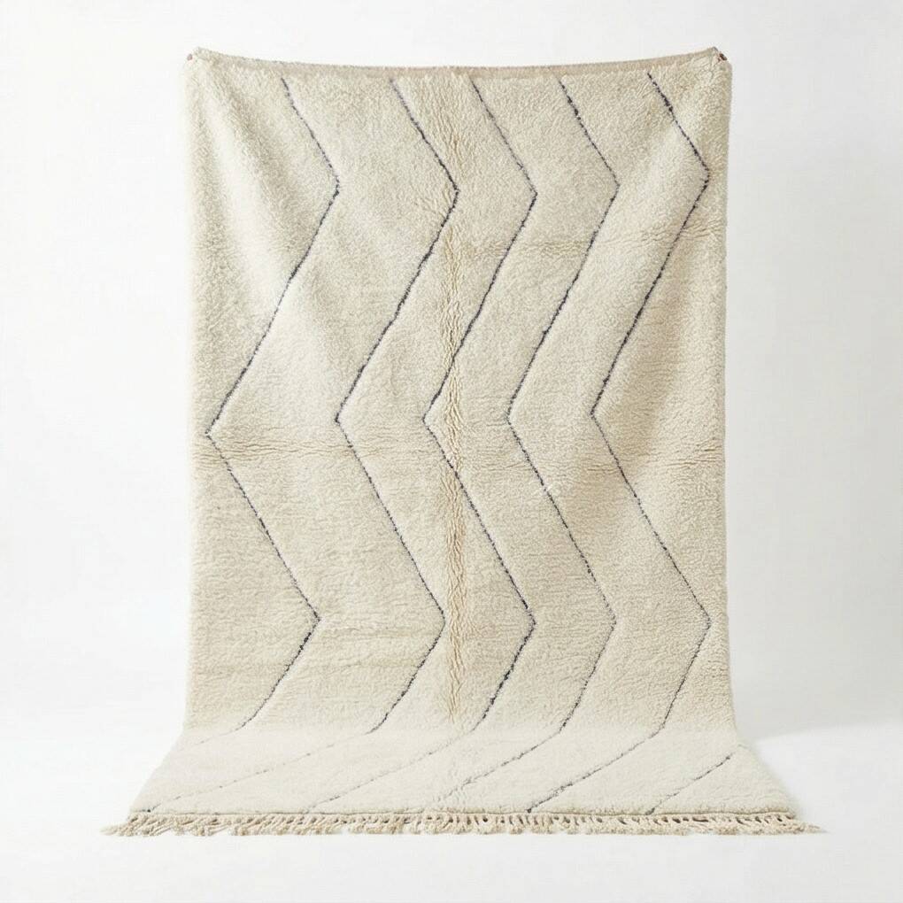 Grand tapis berbère zigzag en laine
