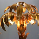 Hollywood regency Hans Kogl palm tree table lamp metal gold gilt 1970
