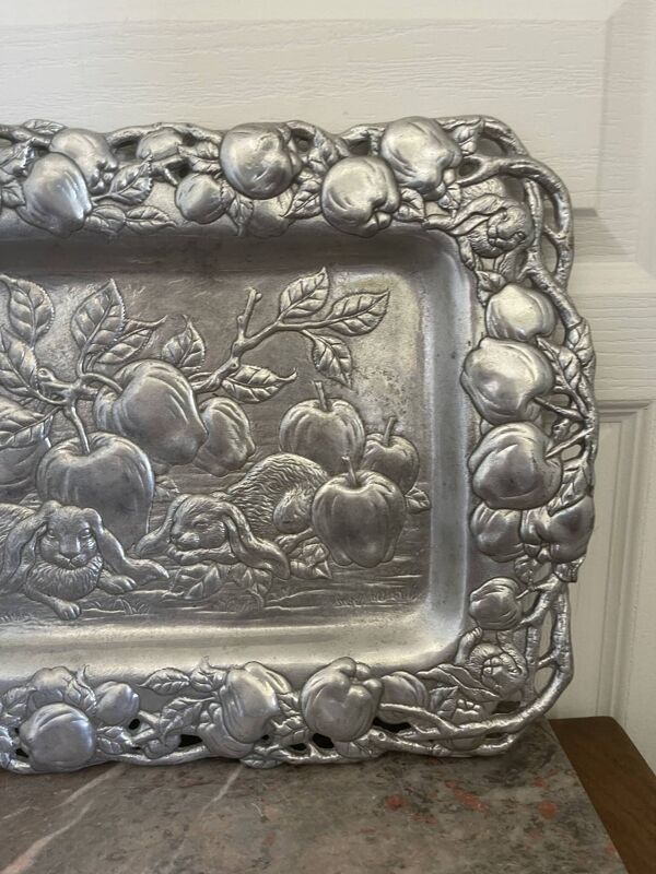 Plateau Arthur Court en métal, 1993