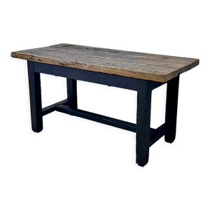 table de ferme bois noirci