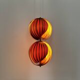 Wooden  Double Moon Pendant Lamp