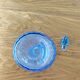 Carafe art deco en verre bleu