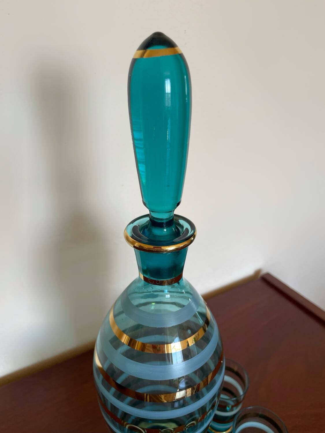 Bohemian glass liquor service from the 60s