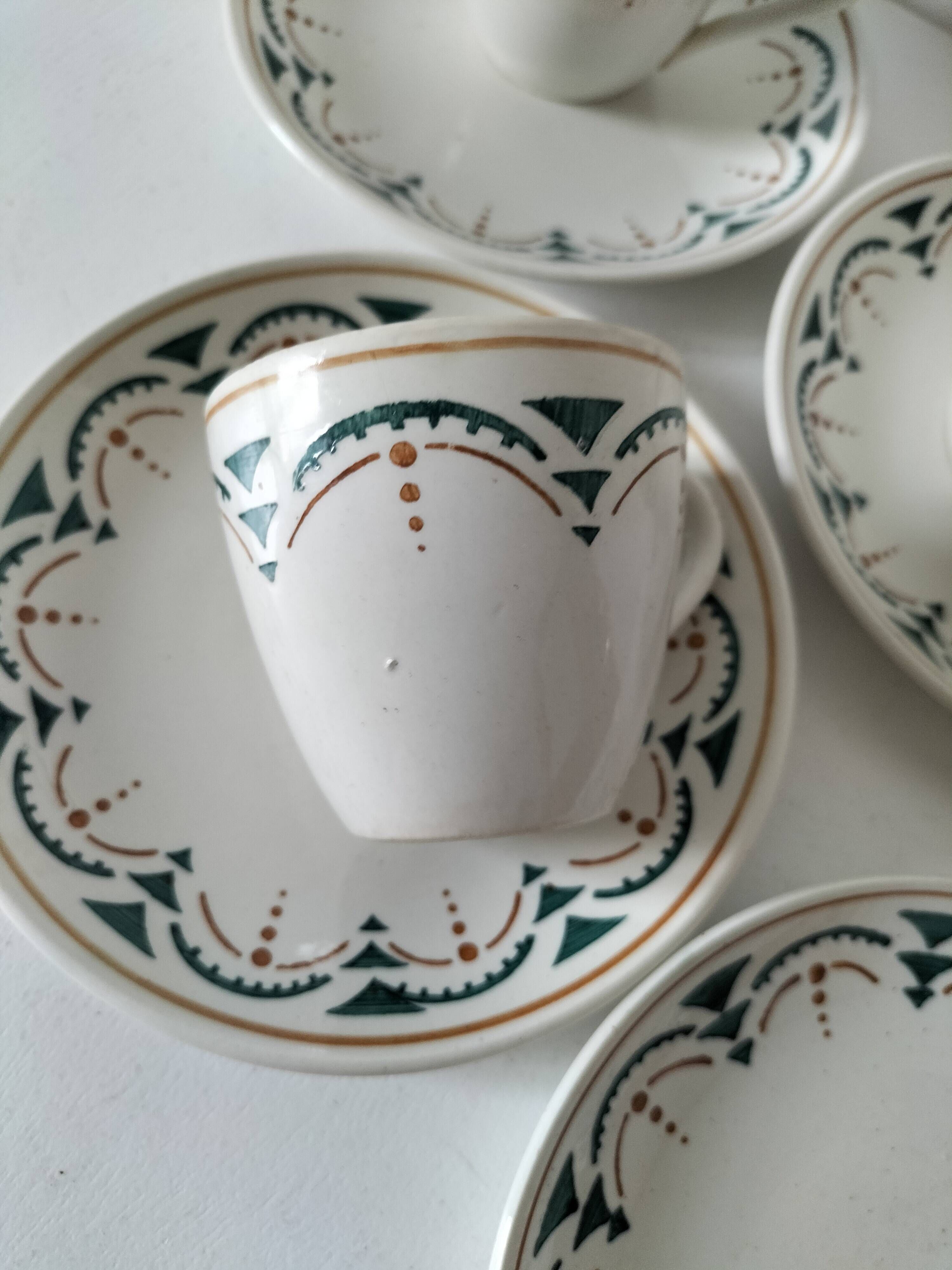 Set of 3 K&G Lunéville cups and saucers – Succao model, 1920s