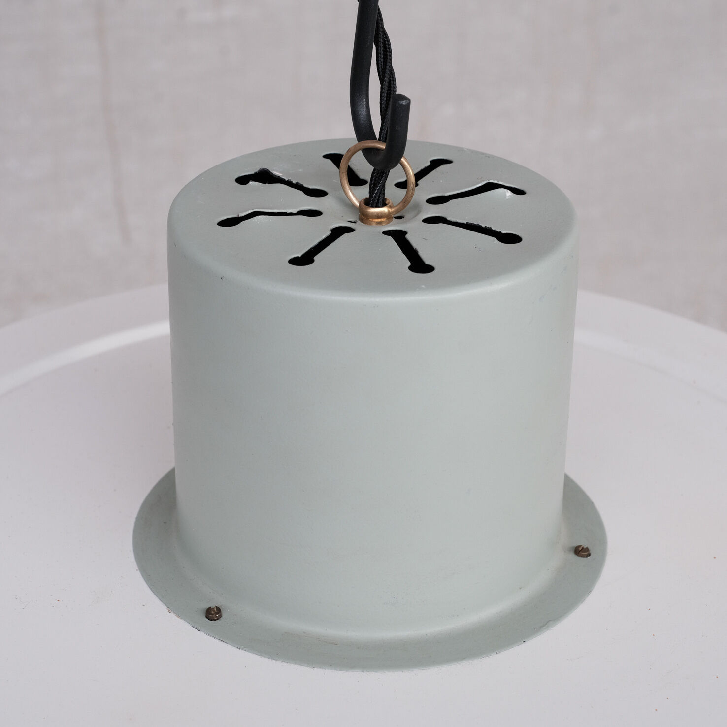 Mid-century steel and glass pendant by RAAK