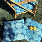 Pair of rattan armchairs "Audoux-Minnet" 1960