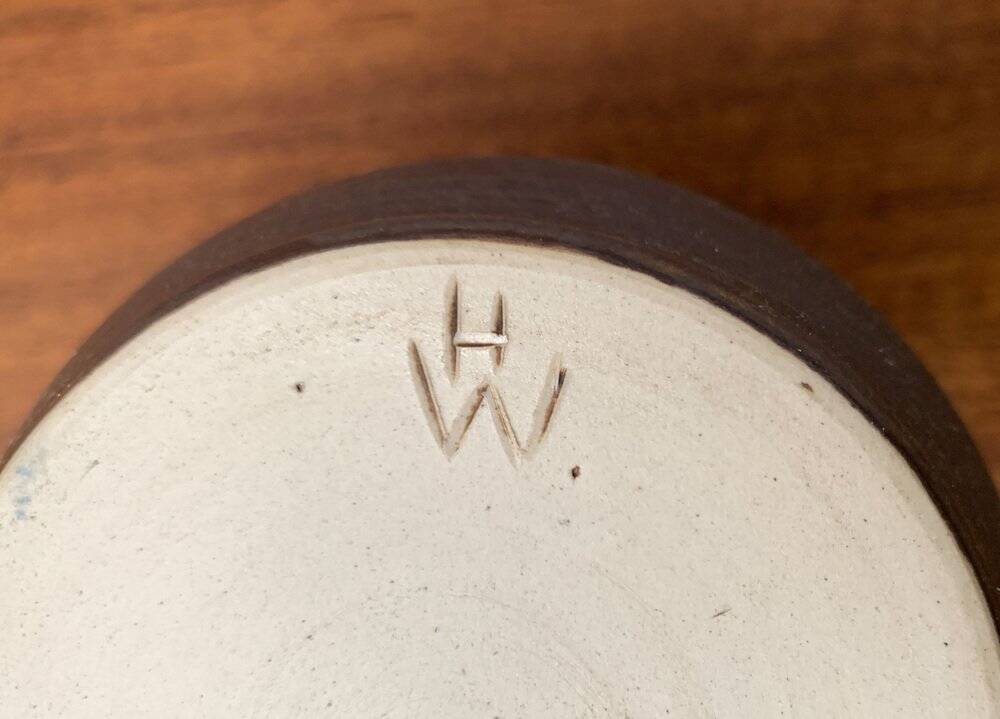 Mid-century ceramic vase signed H.W., 1960s