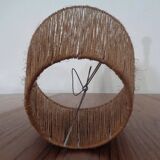 Mid-Century Danish Teak and Sisal Table Lamp, 1950s