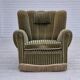 1960s, Danish relax armchair, original condition, green furniture velour.