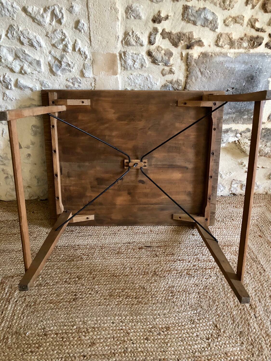 Renovated antique folding work table