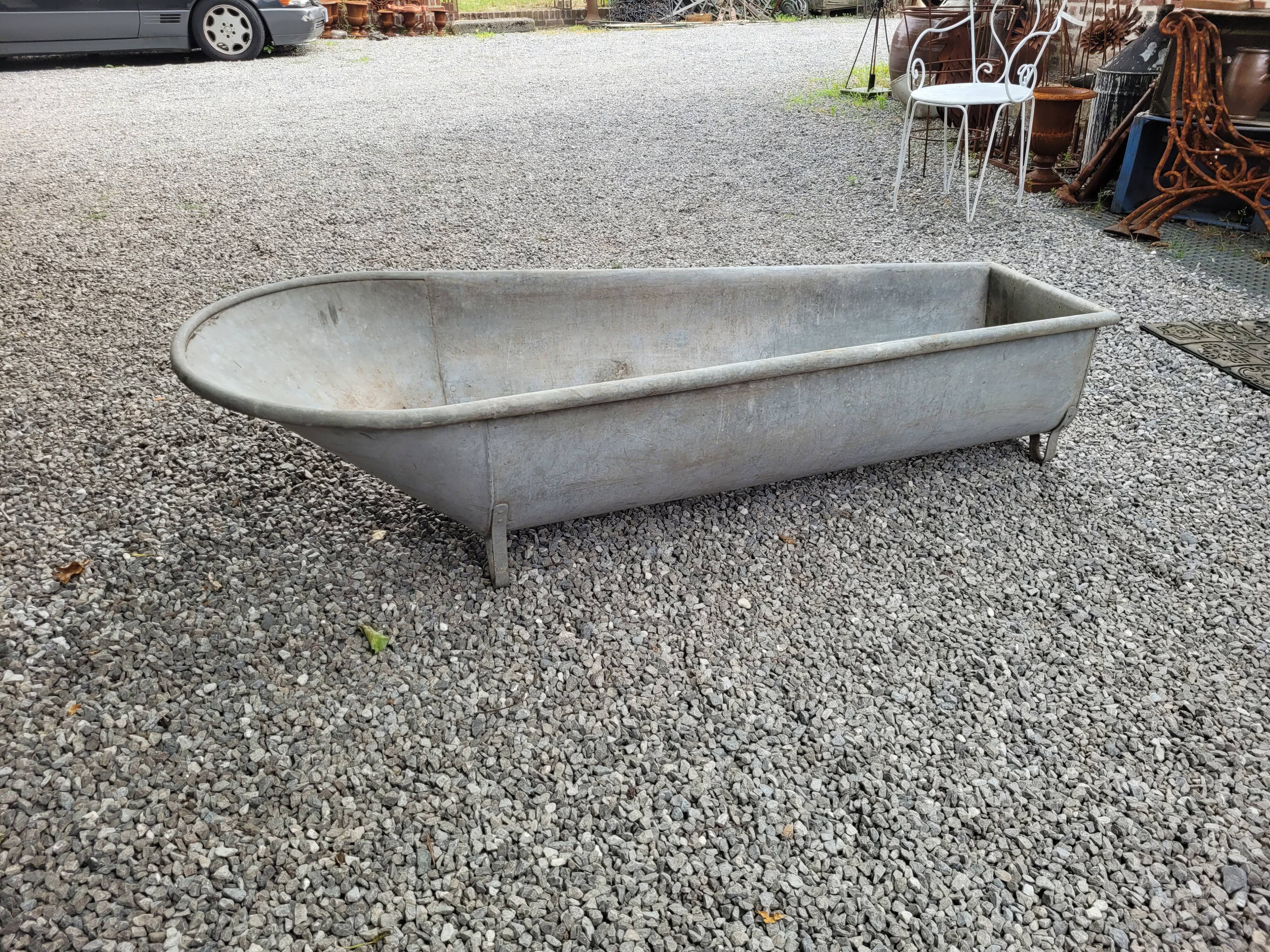 Old zinc bathtub
