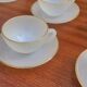 6 cups vintage year 60 Arcopal model Harlequin opaline white