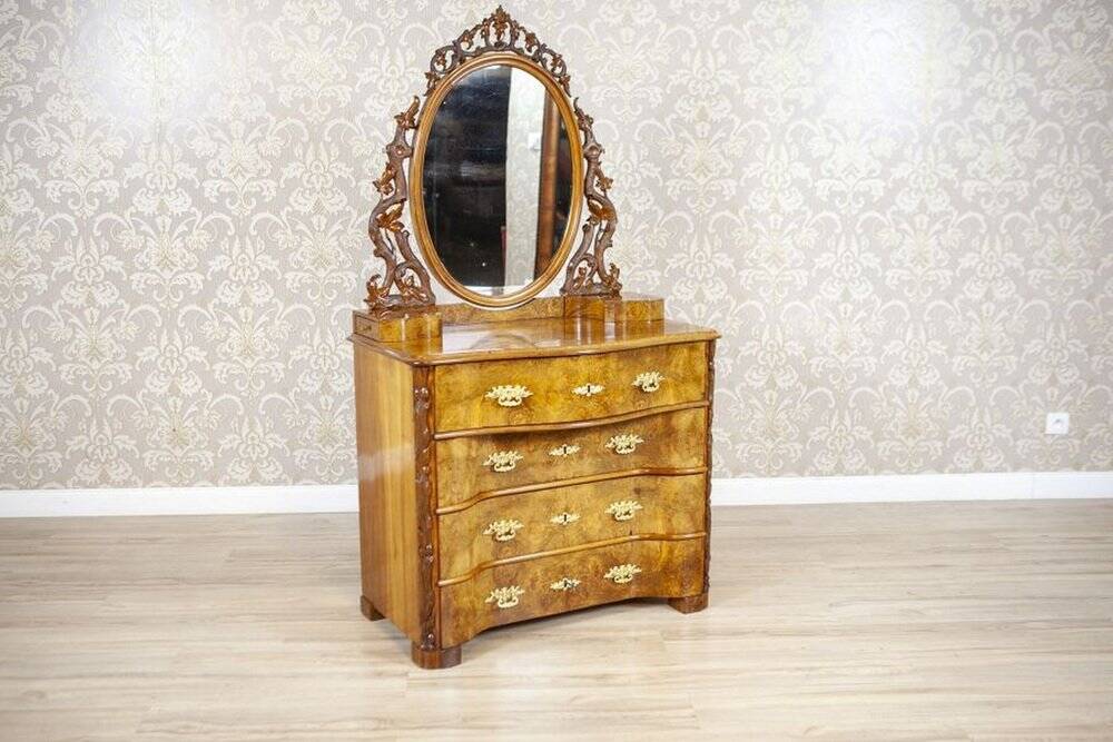 Antique Louis Philippe Vanity Table in Walnut, 1890s