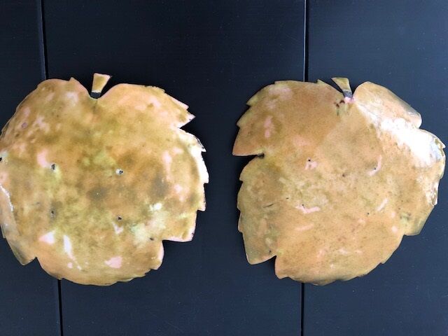 Two enamelled copper bowls