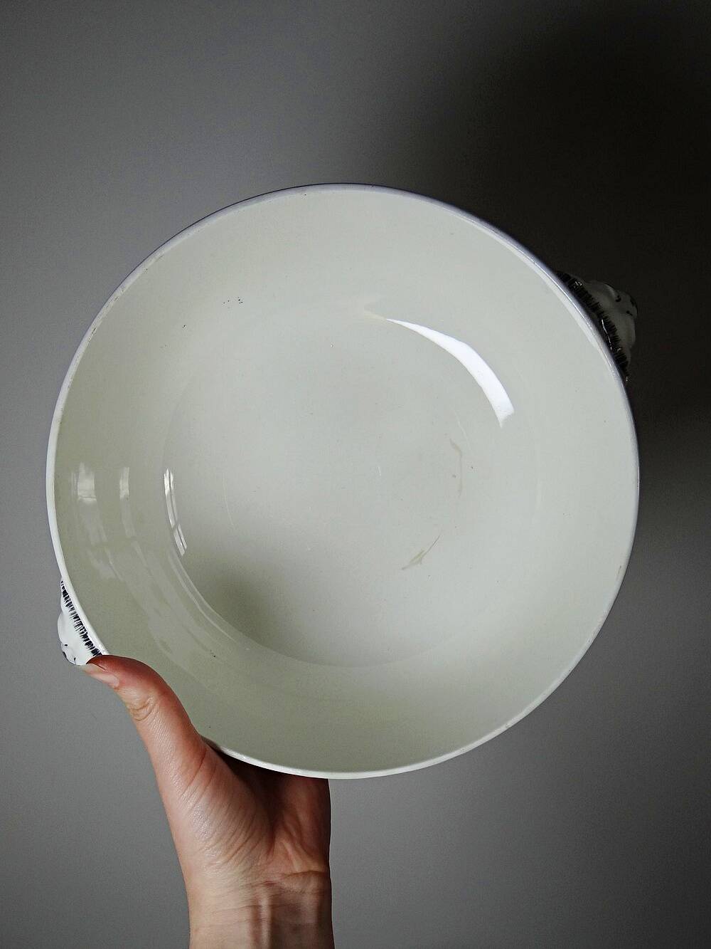 Large salad bowl HB Choisy-le-Roi polychrome ironstone "Elisabeth" early 20th century