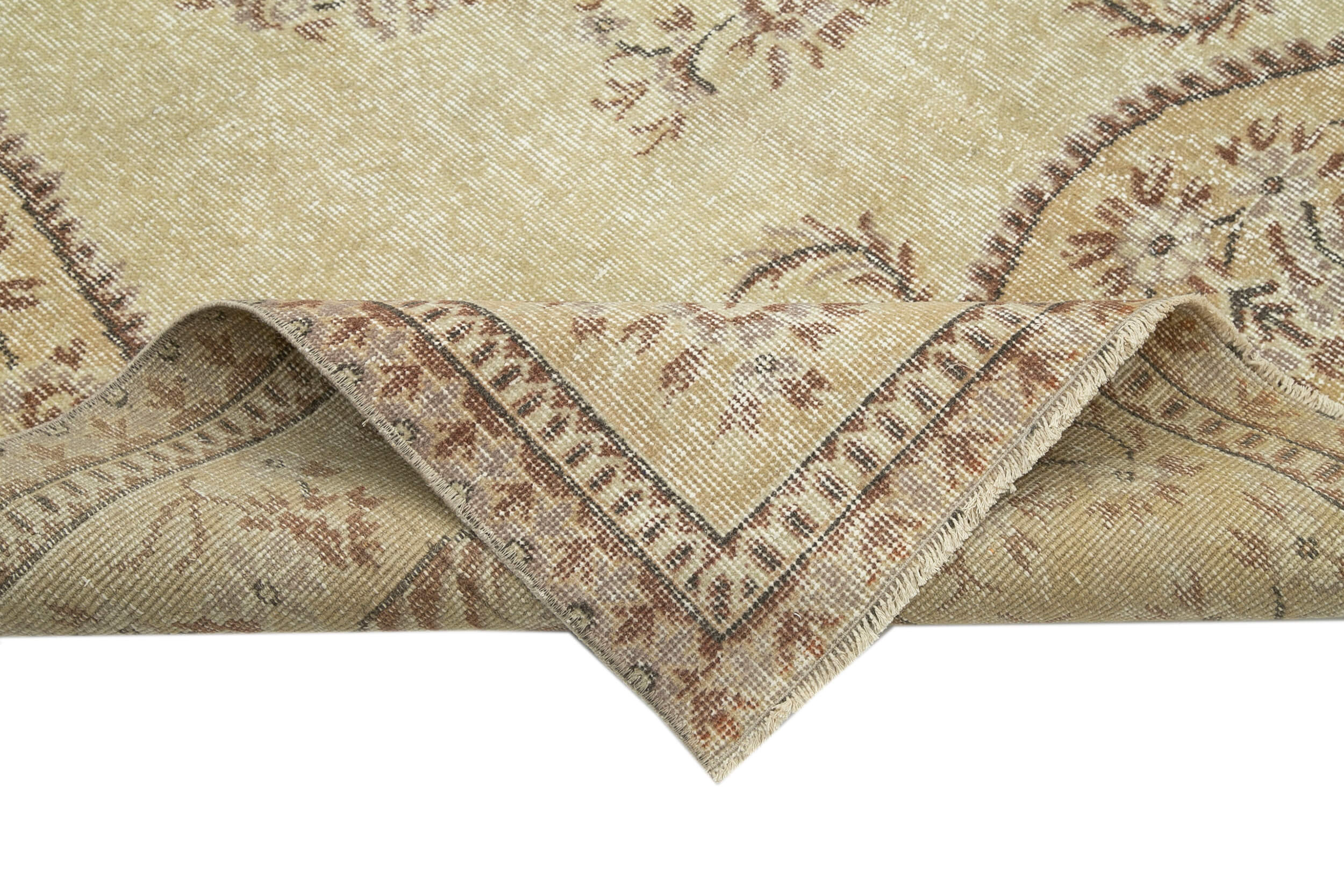 Handwoven decorative anatolian beige carpet 167 cm x 253 cm - 24927
