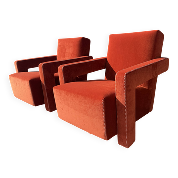 1x Cassina Utrecht chair Terracotta velvet in as new condition!!