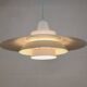 Vintage David Mogensen White Pendant Lamp, Super Light A/S, Danish Mid-Cent