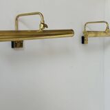 Pair of vintage adjustable brass wall lights, France 1970