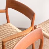 Chaises danoises en teck Mid-Century par Niels O. Møller # 77 & 57 Set de 6