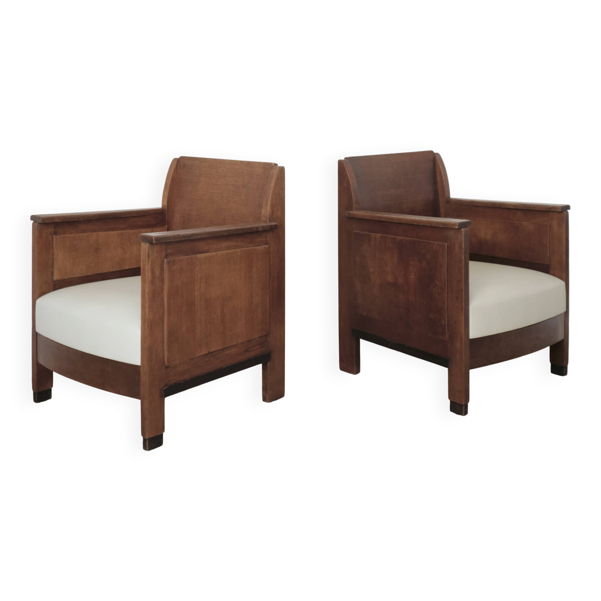 Art Deco armchairs Haagse School the pair