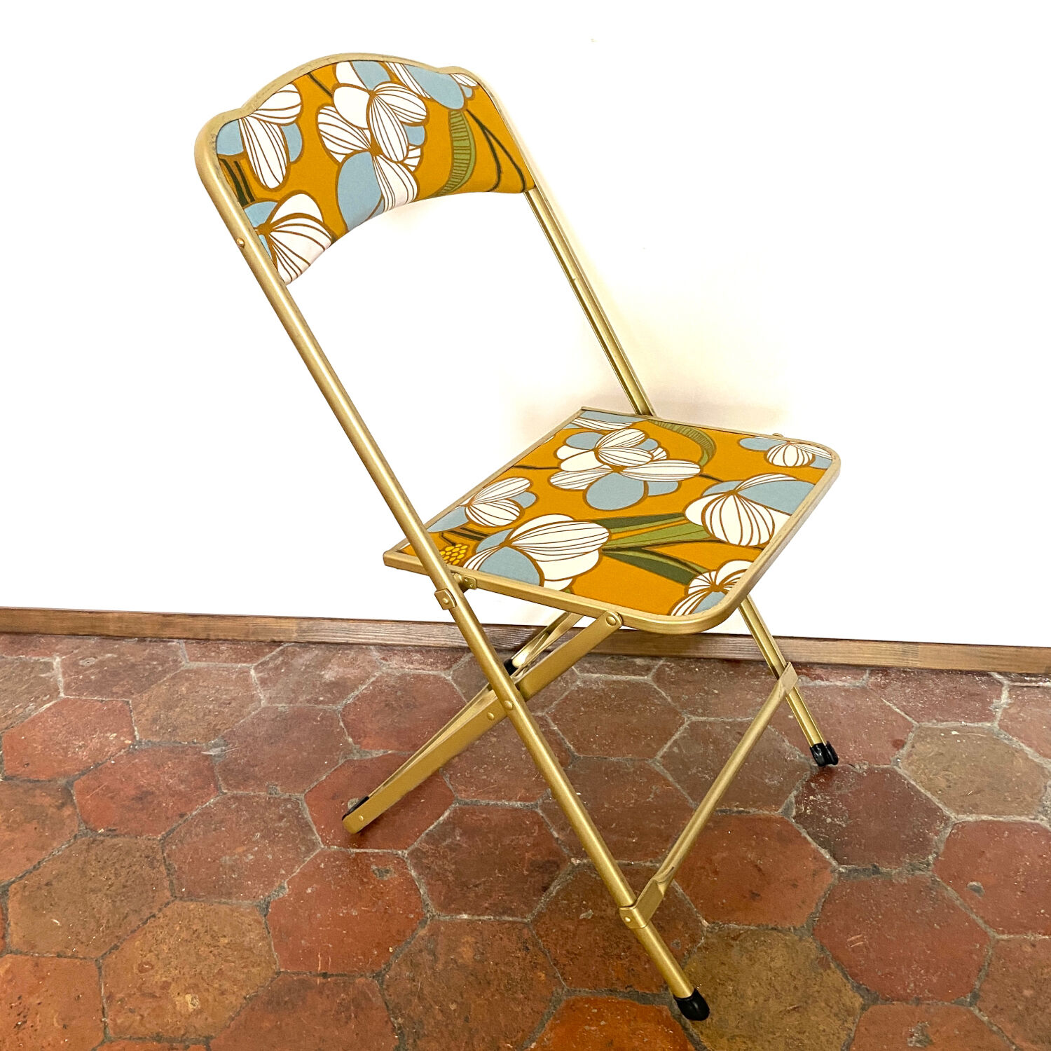4 Chaises Bois Pliantes Vintage des Années 60 Naturel - Vendu