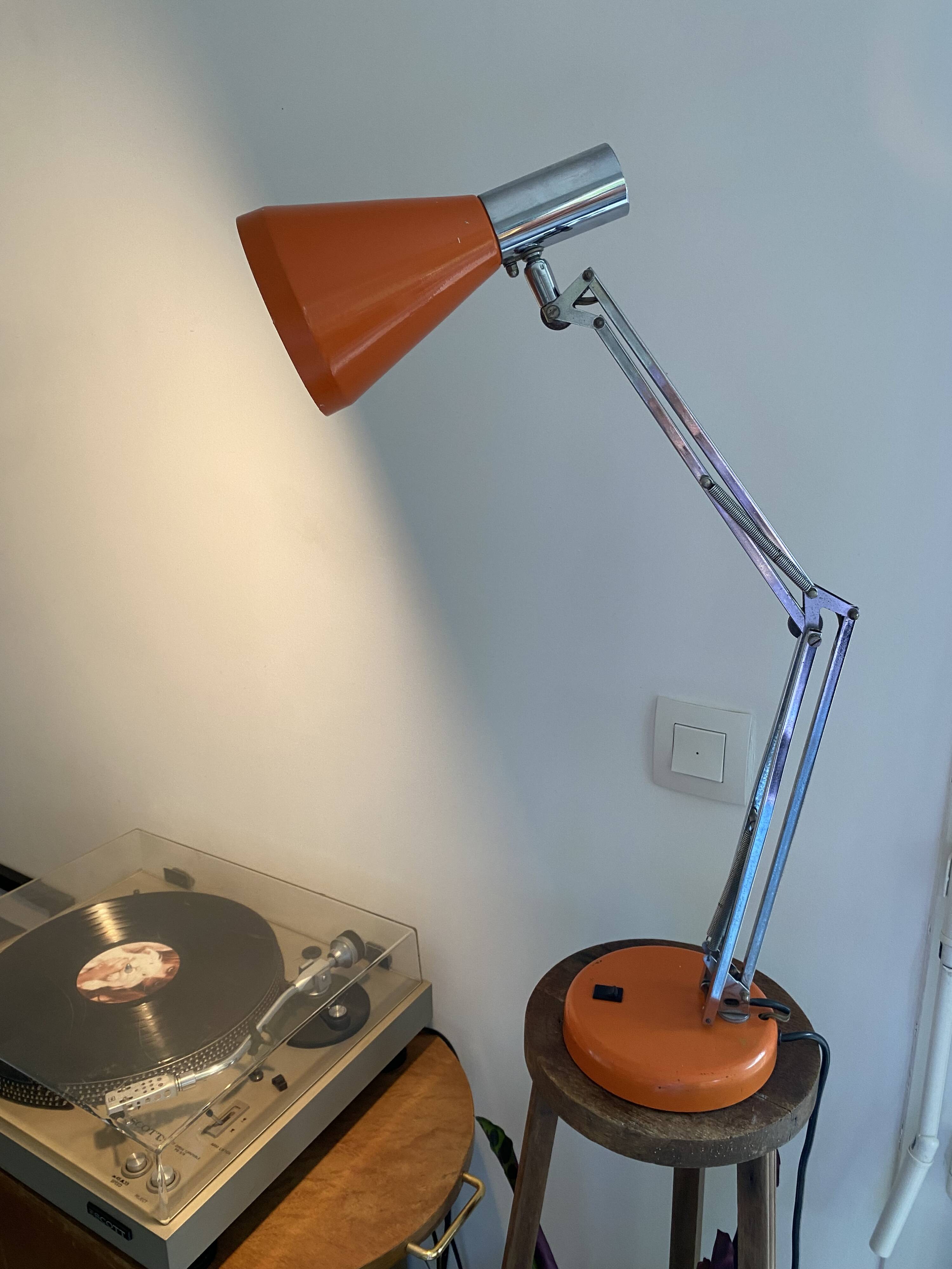 FASE lamp vintage 70s orange architect desk lamp space age design Very good