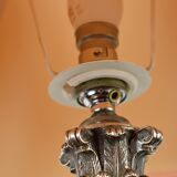 Gilded brass art deco lamp, corinthian column
