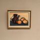 Original Swedish Oil on Panel – "Kattle and Oranges" by Herald – Signed – Dated 1966 – Framed Vintage Piece