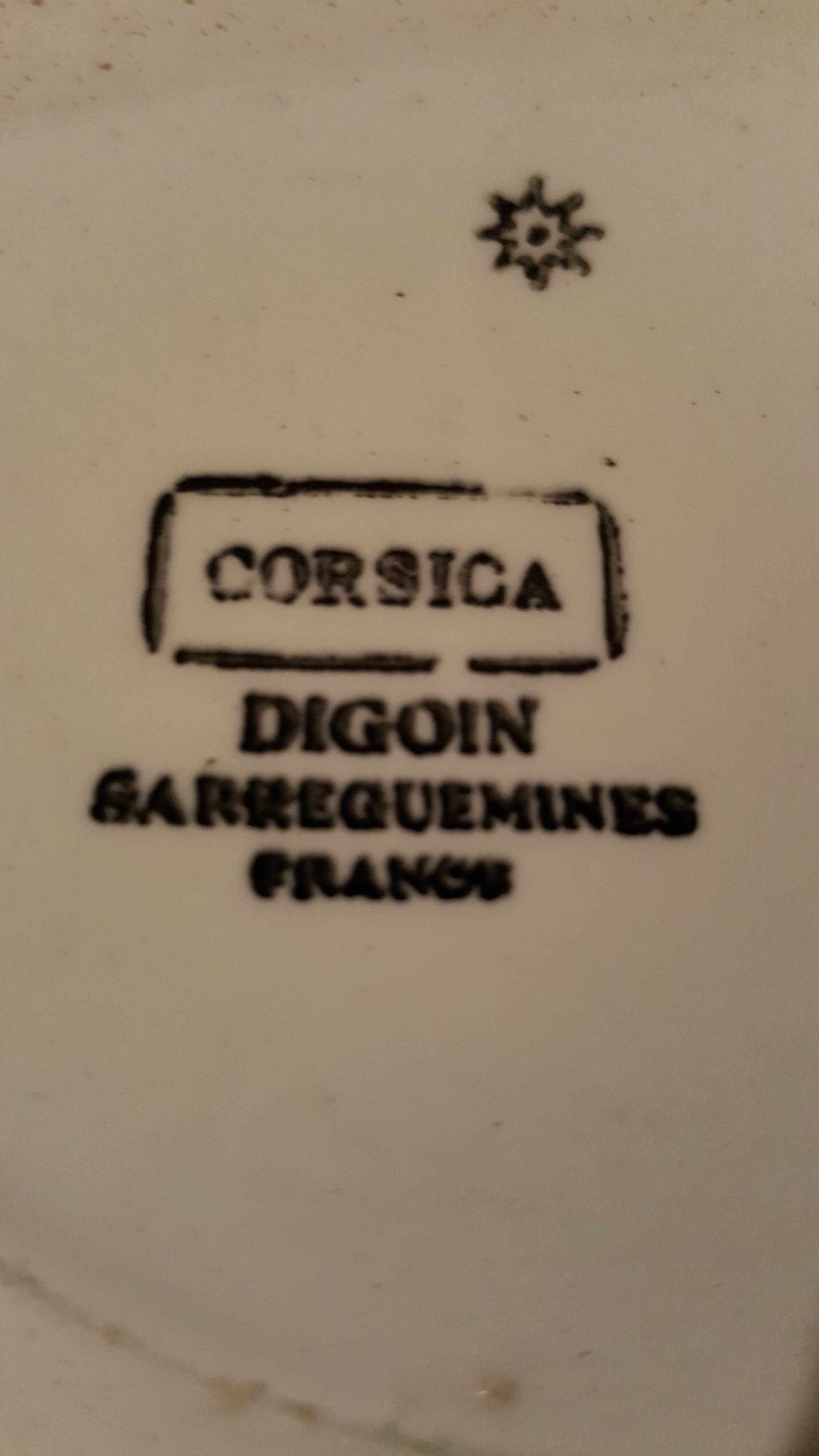 Corsica Digoin Sarreguemines Plates France