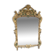 Large 18th-century mirror in gilded and green lacquered wood