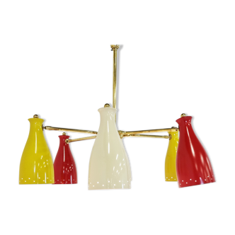 Mid century coloured chandelier, 1950s