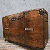 Sideboard in a row, Art Deco period, in mahogany.
