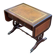 Victorian English extendable coffee table made of solid mahogany and leather.