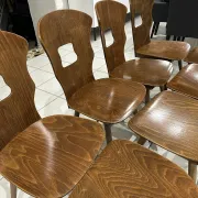 Set of 8 vintage Baumann bistro chairs from the 1970s.