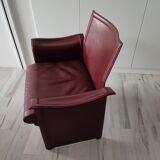 Bordeaux leather armchair by Tito Agnoli for Matteo Grassi, Italy