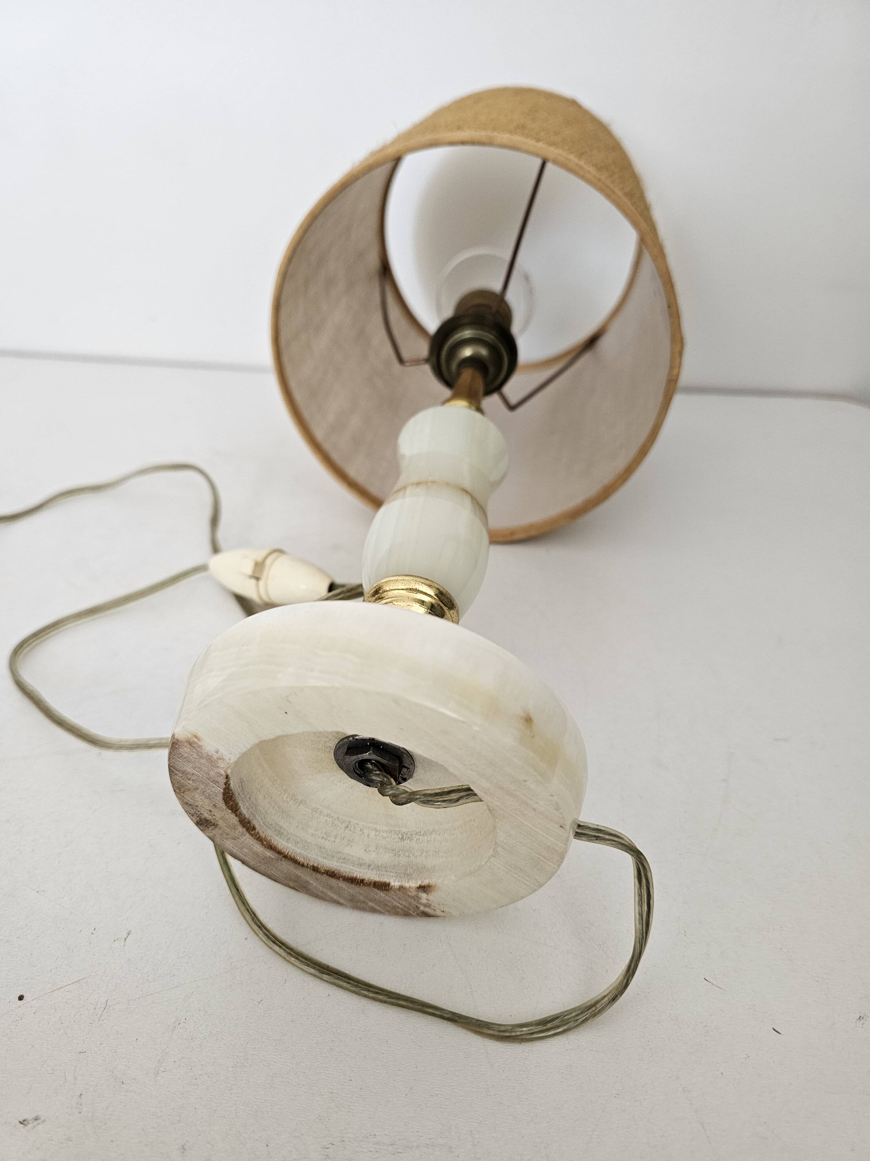 Table lamp with alabaster marble base, vintage 60s.