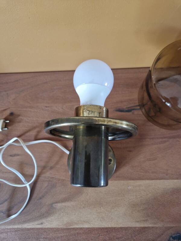 Hans Agne Jacobsson (1919-2009) - Brass and yellow tinted glass applique