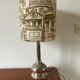 Vintage lamp published by Pettini Stiga and fabric shade Güell Lamadrid, Italy.