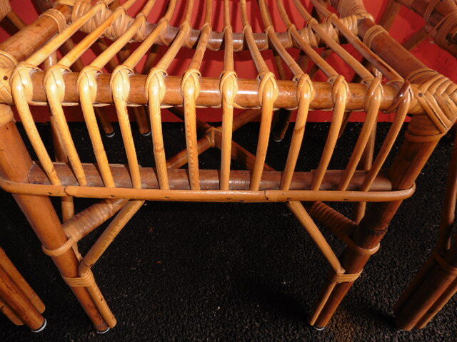 4 vintage wicker and rattan chairs 1970