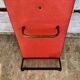 Red coat rack 1950 mirror free form brass hooks
