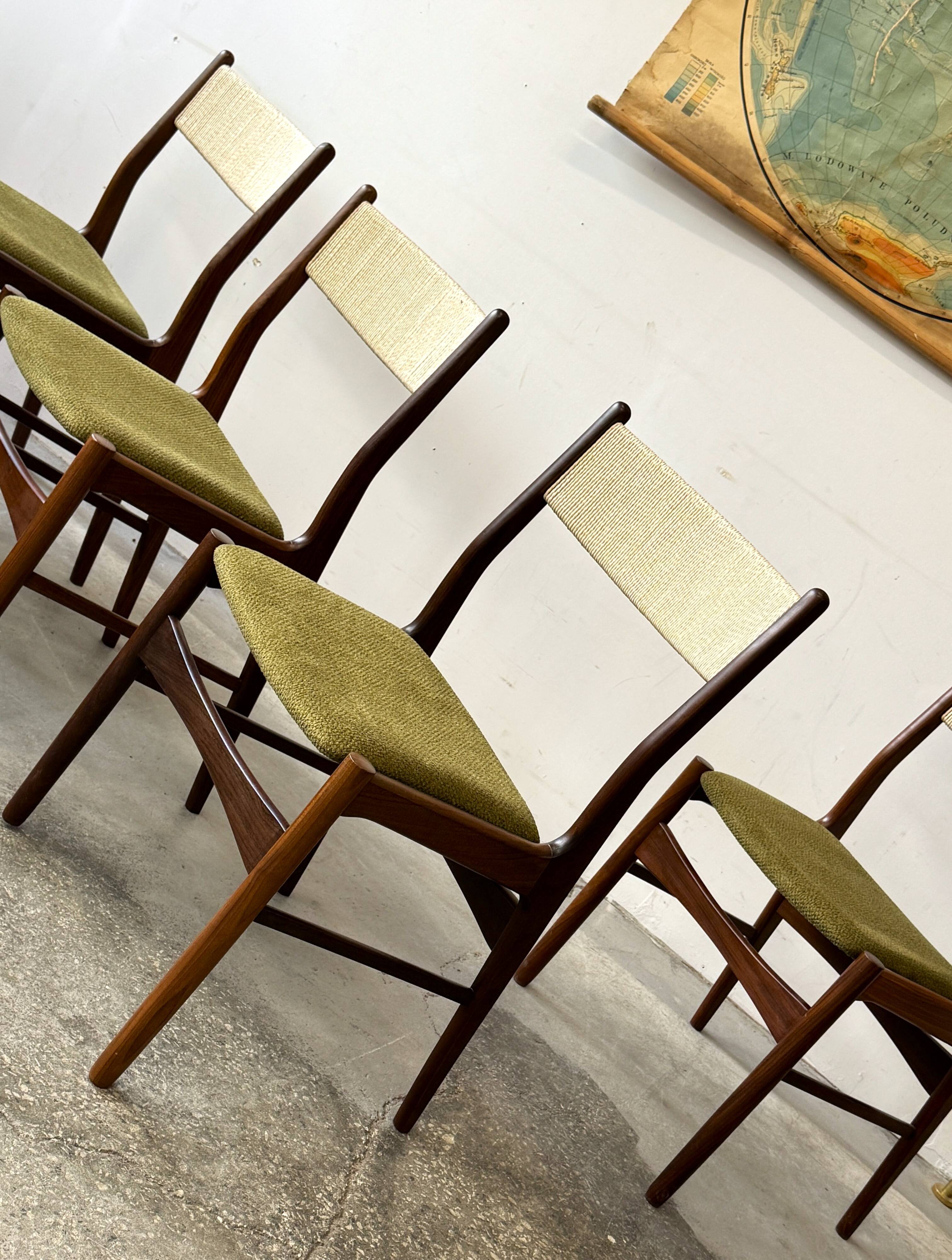 Set of teak Chairs, Denmark 1960s, Mid-C, Vintage